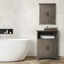 Budget ⌛ Versanora Wooden Bathroom Wall Cabinet 2 Doors Salt Oak 😀 -Outlet bathroom Store 0111a21601a09a08 8193 w800 h800 b0 p0