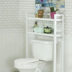 New 🛒 New Ridge Home Goods Dunnsville 2-tier Solid Wood Bathroom Space Saver In White 🎁 -Outlet bathroom Store 045123f200542daf 1238 w800 h800 b0 p0