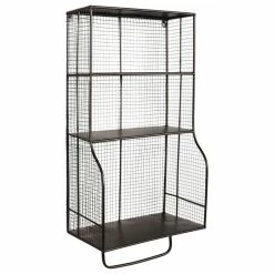 Cheap ❤️ Linon Home Decor Products Linon Wall Mount Metal Storage Organizer In Distressed Black 🧨