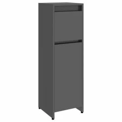 Coupon ๐ Vida XL LLC VidaXL Bathroom Cabinet High Gloss Gray Engineered Wood Laundry Home Cupboard ๐ฅ