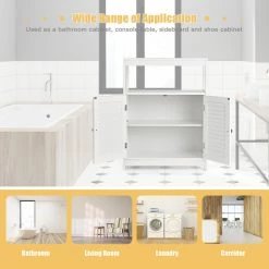 Buy 😀 Costway Bathroom Floor Cabinet Free Standing Storage Organizer W/ Double Doors 🔥 -Outlet bathroom Store 26a143df00cddcd0 9249 w800 h800 b0 p0