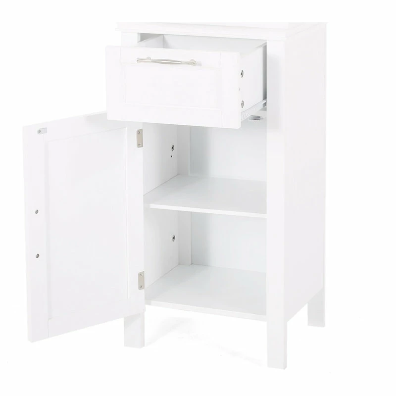 Buy ๐ฏ GDFStudio Meader Bathroom Floor Storage Cabinet With Drawer, White ๐ 6 Buy ๐ฏ GDFStudio Meader Bathroom Floor Storage Cabinet With Drawer, White ๐ - Image 4