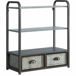 Best reviews of ❤️ 4D Concepts Intek 2 Drawer Metal Bathroom Wall Shelf In Gray 👏