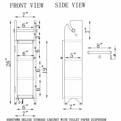Outlet ❤️ Bolton Furniture, Inc. Dover 7"W X 28"H Deluxe Storage Cabinet, Toilet Paper Dispenser 🥰 -Outlet bathroom Store 3271185901f43676 7529 w800 h800 b1 p0