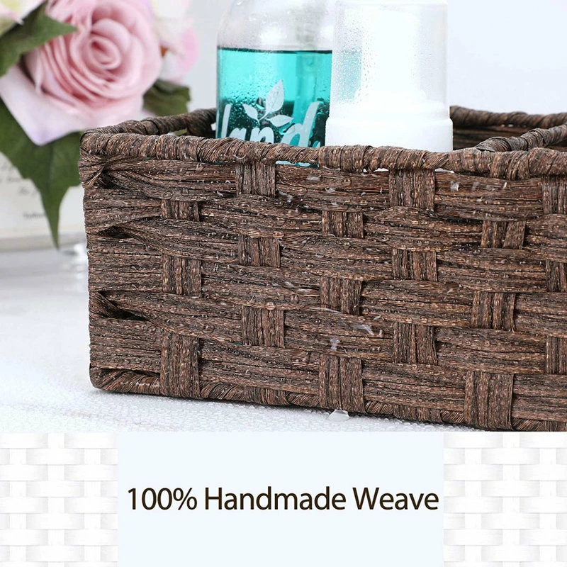 Wholesale 🔥 Brawbuy Toilet Paper Basket Hand-woven Basket, Storage Bin, Counter Vanity Organizer 🌟 6 Wholesale 🔥 Brawbuy Toilet Paper Basket Hand-woven Basket, Storage Bin, Counter Vanity Organizer 🌟 - Image 4
