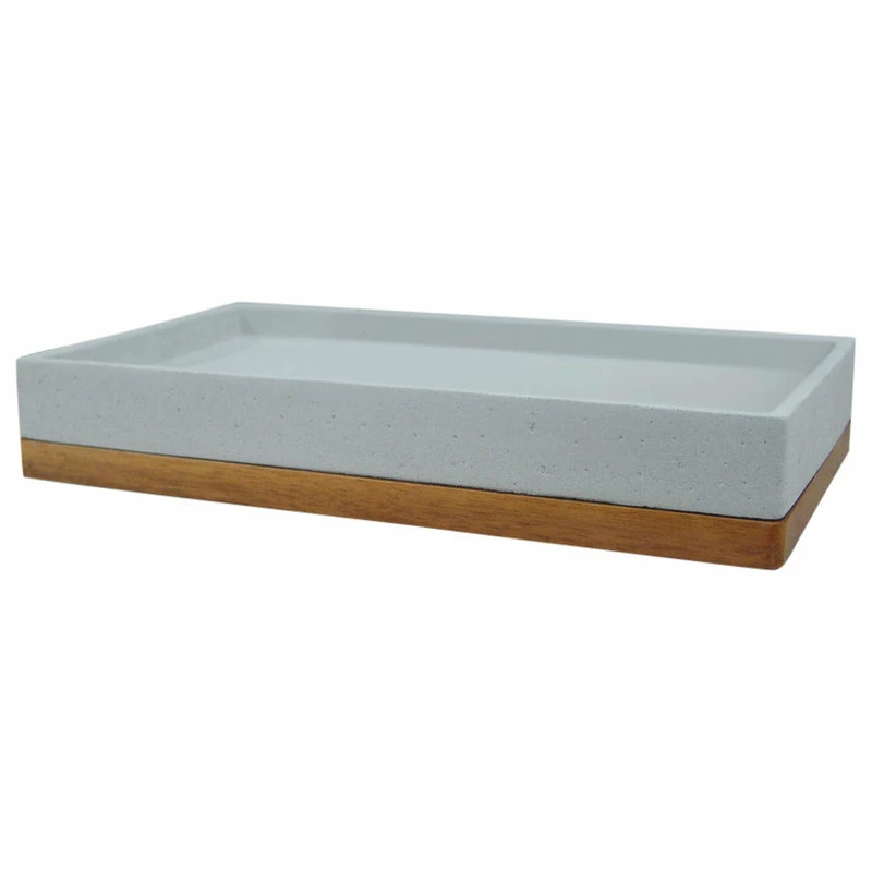 New ๐ TATARA Nu Steel Concrete Stone/Wooden Finish Amenity Tray ๐ 3 New ๐ TATARA Nu Steel Concrete Stone/Wooden Finish Amenity Tray ๐