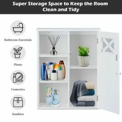 Wholesale 😉 Costway Wall-Mounted Cabinet Bathroom Storage 2-Tier Shelf Organizer White 😉 -Outlet bathroom Store 3de19fed0fc5e483 4060 w800 h800 b0 p0