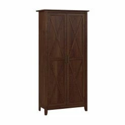 Best Sale ✨ Bush Business Furniture Key West Bathroom Storage Cabinet With Doors In Bing Cherry - Engineered Wood 💯
