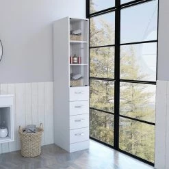 Top 10 💯 FM FURNITURE Preston Linen Cabinet, White 💯 -Outlet bathroom Store 4541b2db0351582b 1933 w800 h800 b0 p0