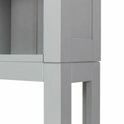 Budget 🛒 Glitzhome 68"H Gray Wooden Drop Door Bathroom Cabinet 🎁 -Outlet bathroom Store 4c7142de0205aef8 8451 w800 h800 b0 p0