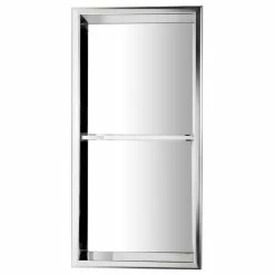 Outlet ⭐ Alfi Trade Vertical Double Shelf Bath Shower Niche, 12"x24", Polished Stainless Steel 😀