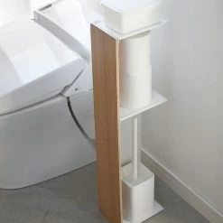 Promo 😀 Yamazaki Home Toilet Supplies Stocker, Steel And Wood, Holds 13.2 Lbs, Ash 🤩 -Outlet bathroom Store 5ca15012025ad7b0 2654 w800 h800 b0 p0