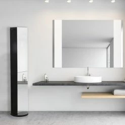 Cheap 🌟 EVIDECO Swivel Storage Cabinet Organizer Linen, Full Length Mirror, 6 Shelves, Black 👏 -Outlet bathroom Store 6411355a0287f1c9 2228 w800 h800 b0 p0