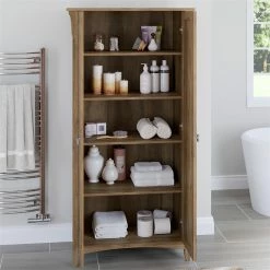 Promo ❤️ Bush Business Furniture Salinas Bathroom Storage Cabinet With Doors In Reclaimed Pine - Engineered Wood ⭐ -Outlet bathroom Store 64d114470f9a49b2 2078 w800 h800 b0 p0