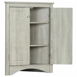 New โจ Abrihome Triangle Bathroom Storage Cabinet With Adjustable Shelves, Oak ๐