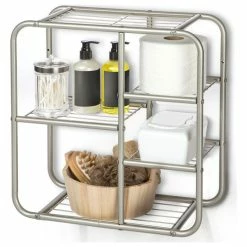 Best deal 🛒 Home Zone Living Floating Wall Mount Bathroom Storage Shelf, 5-Tier Shelf 😉
