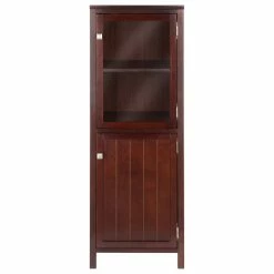 New 🎁 Winsome Brooke Jelly 2-Section Cupboard, Walnut ✨ -Outlet bathroom Store 7211d6f60f086d49 7739 w800 h800 b1 p0