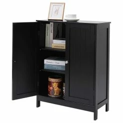 Best Sale 🛒 Imtinanz Black Bathroom Floor Storage Cabinet With 2 Shelf 🎁 -Outlet bathroom Store 72e111010144f017 8404 w800 h800 b1 p0