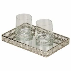 Deals 🛒 Creative Gifts Vanity Gallery Tray With Mirror Nickel Plated 11"x7" ⭐