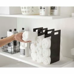 Promo 🔥 Yamazaki Home Towel Storage Organizer, Steel, Black ❤️ -Outlet bathroom Store 7b411a73025ad681 2697 w800 h800 b0 p0