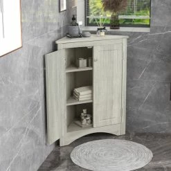 New ✨ Abrihome Triangle Bathroom Storage Cabinet With Adjustable Shelves, Oak 👏 -Outlet bathroom Store 81f1e25f03117454 4979 w800 h800 b0 p0