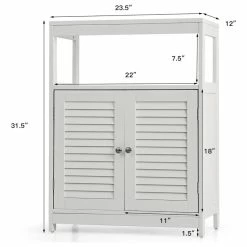 Buy 😀 Costway Bathroom Floor Cabinet Free Standing Storage Organizer W/ Double Doors 🔥 -Outlet bathroom Store 8421631e00cddcd2 9249 w800 h800 b1 p0