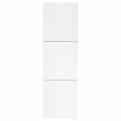 Outlet 🎁 KUBEBATH 18" Wide By 59" High Linen Side Cabinet With Three Doors, Gloss White Finish 🎉