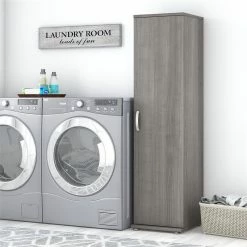 Best Sale 🥰 Bush Business Furniture Universal Narrow Linen Tower With Door In Platinum Gray - Engineered Wood ❤️ -Outlet bathroom Store 8f617e1002299058 2214 w800 h800 b0 p0