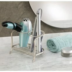 Budget ⭐ IDesign York Lyra Hair Dryer And Flat Iron Holder, Satin ❤️ -Outlet bathroom Store 931161850beb18bf 9939 w800 h800 b0 p0