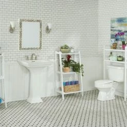 New 🛒 New Ridge Home Goods Dunnsville 2-tier Solid Wood Bathroom Space Saver In White 🎁 -Outlet bathroom Store 93d1a7fd00542dad 1238 w800 h800 b0 p0