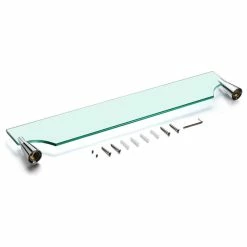 Discount 🛒 Maykke Soma Glass Shelf, Polished Chrome 😀 -Outlet bathroom Store 96e10258078aa79c 2938 w800 h800 b1 p0
