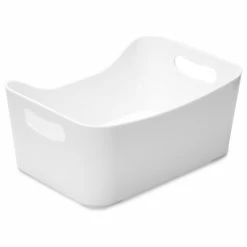 Best Sale 🎁 YBM HOME INC. Open Bin Storage Basket Under Cabinet Caddy, White 🎉