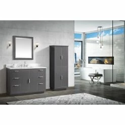 Hot Sale 😉 Avanity Corporation Avanity 24" Linen Tower For Allie/Austen, Twilight Gray, Brushed Silver 💯 -Outlet bathroom Store acf1815e0a4a821c 0334 w800 h800 b0 p0