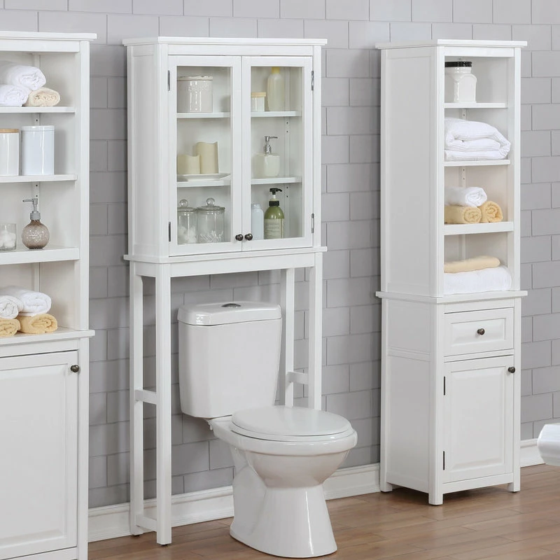 Hot Sale ❤️ Bolton Furniture, Inc. Dorset Bath Over The Toilet Space Saver Storage, Glass Doors Upper Cabinet 🔥 4 Hot Sale ❤️ Bolton Furniture, Inc. Dorset Bath Over The Toilet Space Saver Storage, Glass Doors Upper Cabinet 🔥 - Image 2
