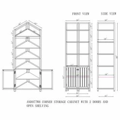 New ❤️ Bolton Furniture, Inc. Dover 25"W X 68"H Corner Storage Cabinet, 2 Doors And Open Shelving 🔔 -Outlet bathroom Store b531735901f43649 7479 w800 h800 b1 p0