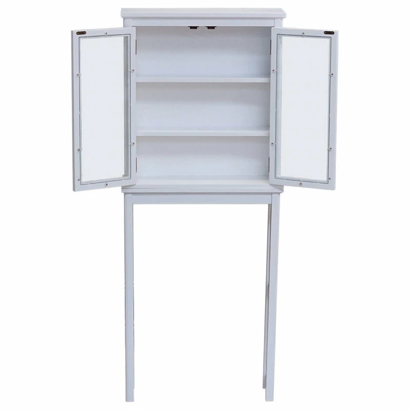 Hot Sale ❤️ Bolton Furniture, Inc. Dorset Bath Over The Toilet Space Saver Storage, Glass Doors Upper Cabinet 🔥 6 Hot Sale ❤️ Bolton Furniture, Inc. Dorset Bath Over The Toilet Space Saver Storage, Glass Doors Upper Cabinet 🔥 - Image 4