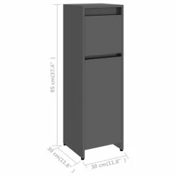Coupon 🎁 Vida XL LLC VidaXL Bathroom Cabinet High Gloss Gray Engineered Wood Laundry Home Cupboard 🔥 -Outlet bathroom Store b8f1c67601c348ad 9498 w800 h800 b1 p0
