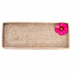 Wholesale 🧨 Artifacts Trading Company Artifacts Rattan Rectangular Vanity Tray, White Wash 🤩