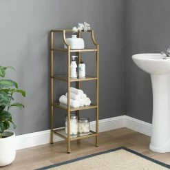 Coupon 😀 Crosley Aimee Short Etagere Soft Gold 😀 -Outlet bathroom Store c87112a00f73b867 8537 w800 h800 b0 p0