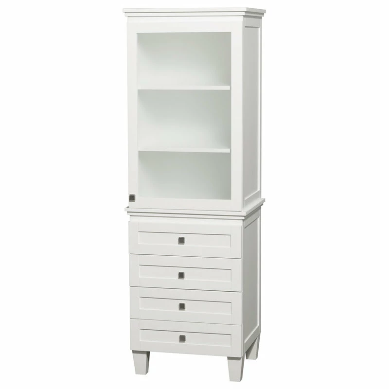 Deals ๐ Wyndham Collection Acclaim Bathroom Linen Tower In White With Cabinet Storage & 4 Drawers ๐ฏ 3 Deals ๐ Wyndham Collection Acclaim Bathroom Linen Tower In White With Cabinet Storage & 4 Drawers ๐ฏ