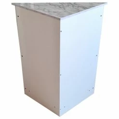 New 😉 Pilaster Designs Corolla Corner Bathroom Storage Floor Cabinet Organizer, White/Marble Wood 👏 -Outlet bathroom Store cdd114d10de98acd 9764 w800 h800 b1 p0