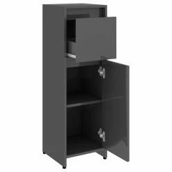 Coupon 🎁 Vida XL LLC VidaXL Bathroom Cabinet High Gloss Gray Engineered Wood Laundry Home Cupboard 🔥 -Outlet bathroom Store d1814fc501c348aa 9498 w800 h800 b1 p0