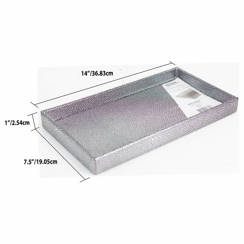 Brand new ๐งจ HOME BASICS Plastic Vanity Tray, Silver ๐ 4 Brand new ๐งจ HOME BASICS Plastic Vanity Tray, Silver ๐ - Image 2
