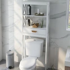 Outlet 😀 SkyMartians Over-the-Toilet Storage Cabinet With One Drawer And 2 Shelves Bathroom Rack 🛒 -Outlet bathroom Store d721937200f6a019 2072 w800 h800 b0 p0
