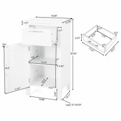 Buy ๐ฏ GDFStudio Meader Bathroom Floor Storage Cabinet With Drawer, White ๐ 15 Buy ๐ฏ GDFStudio Meader Bathroom Floor Storage Cabinet With Drawer, White ๐ -Outlet bathroom Store d90120fb0237e360 4155 w800 h800 b1 p0