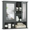 Best Pirce 😀 Costway Wall Mount Mirror Cabinet Grey ✨