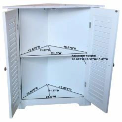 New 😉 Pilaster Designs Corolla Corner Bathroom Storage Floor Cabinet Organizer, White/Marble Wood 👏 -Outlet bathroom Store dc71a7b80de98ab9 9764 w800 h800 b1 p0