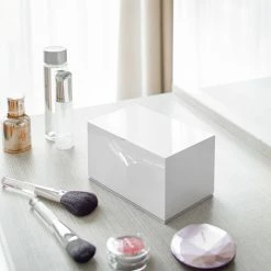 Cheapest 🥰 Yamazaki Home Skincare Organizer, Plastic, Holds 2.2 Lbs, Lid, White 😀 -Outlet bathroom Store e44105c4025ad9e1 2589 w800 h800 b0 p0