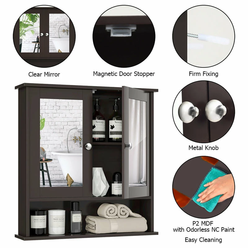 Coupon โค๏ธ Costway Wall Mount Mirror Cabinetr Brown ๐ 5 Coupon โค๏ธ Costway Wall Mount Mirror Cabinetr Brown ๐ - Image 3