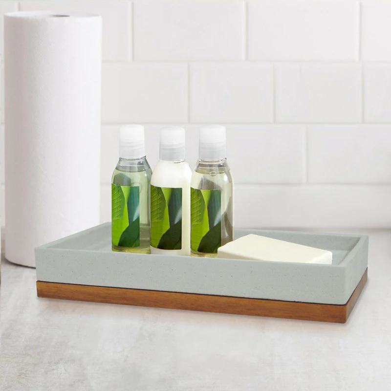 New ๐ TATARA Nu Steel Concrete Stone/Wooden Finish Amenity Tray ๐ 5 New ๐ TATARA Nu Steel Concrete Stone/Wooden Finish Amenity Tray ๐ - Image 3